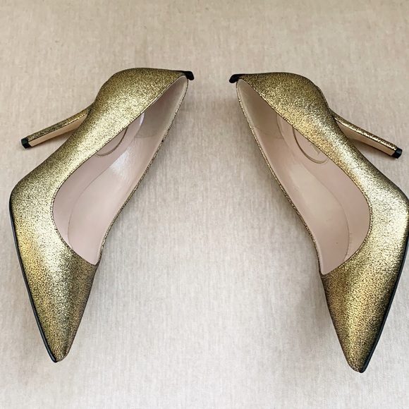SJP by Sarah Jessica Parker Gold Metallic Pointed Heels 35 - Picture 3 of 7